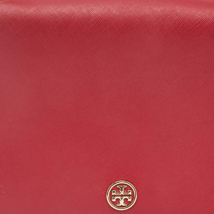 Pre Owned Tory Burch Red Leather Emerson Crossbody Bag
