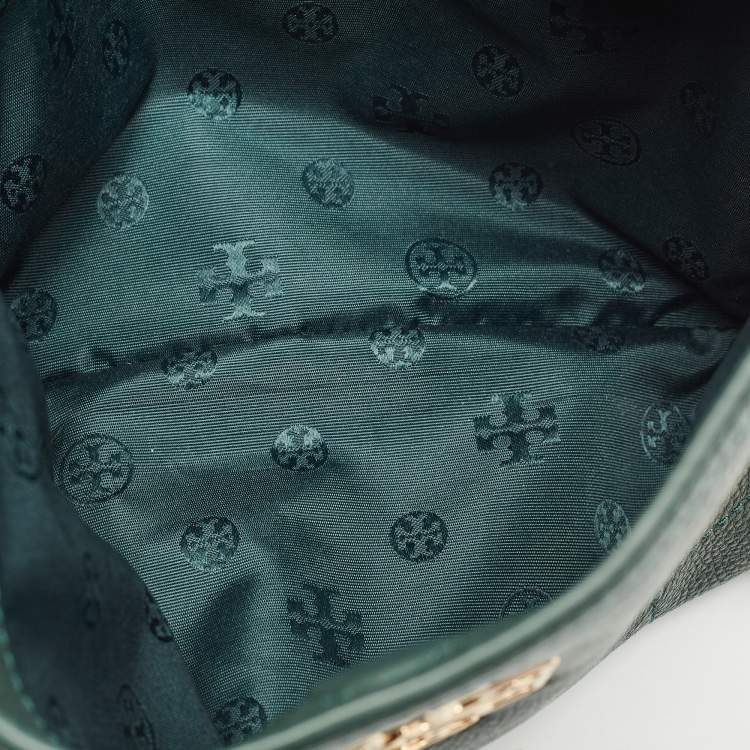 Pre Owned Tory Burch Green Leather McGraw Slouchy Tote