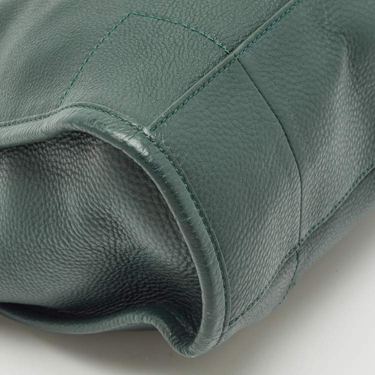 Pre Owned Tory Burch Green Leather McGraw Slouchy Tote