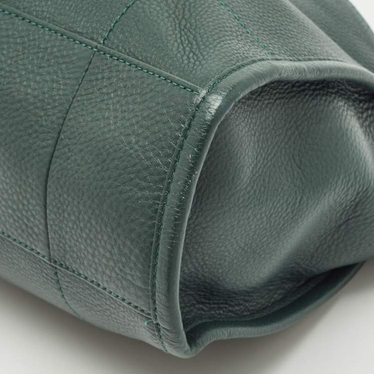 Pre Owned Tory Burch Green Leather McGraw Slouchy Tote