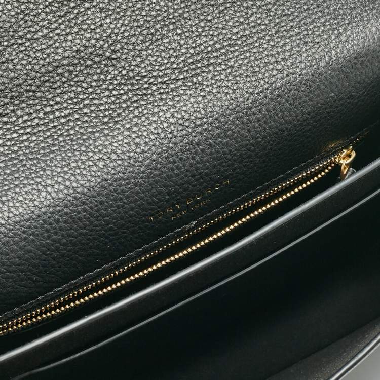 Pre Owned Tory Burch Black Leather and Suede Miller Shoulder Bag