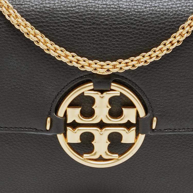 Pre Owned Tory Burch Black Leather and Suede Miller Shoulder Bag