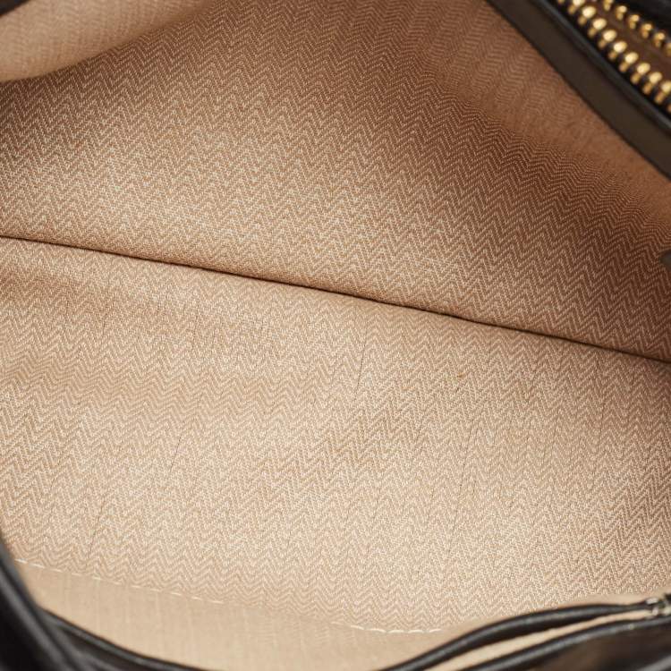 Pre Owned Tory Burch Black Chevron Leather Kira Convertible Shoulder Bag