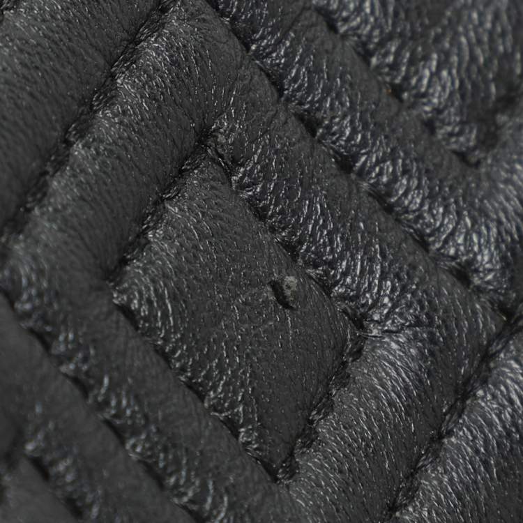 Pre Owned Tory Burch Black Quilted Leather Fleming Chain Tote