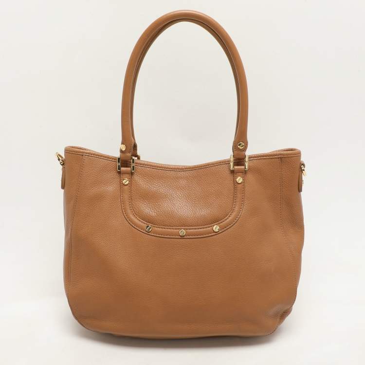 Pre Owned Tory Burch Beige Leather Amanda Tote