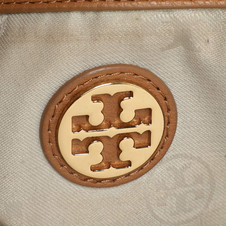 Pre Owned Tory Burch Beige Leather Amanda Tote