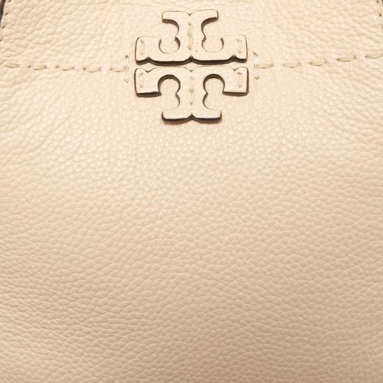 Pre Owned Tory Burch Cream Leather Small McGraw Bucket Bag