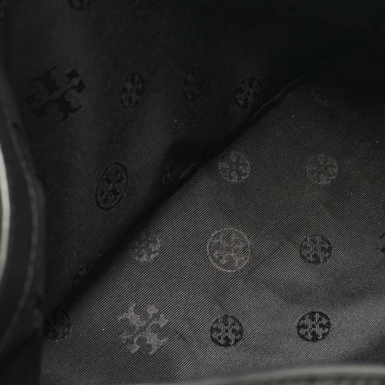 Pre Owned Tory Burch Black Leather Small Britten Slouchy Tote