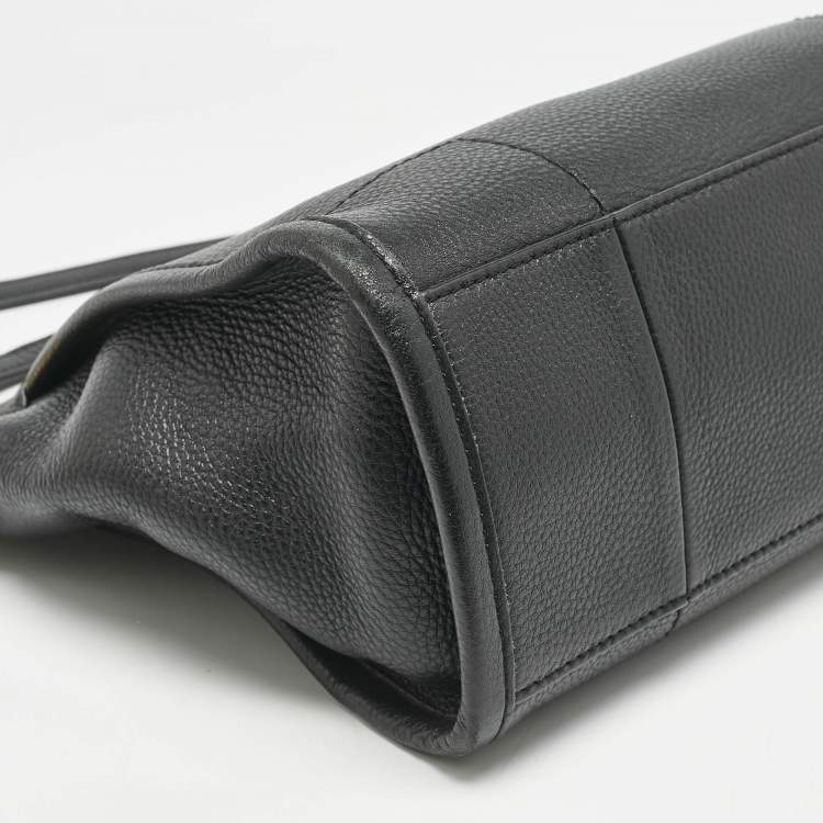 Pre Owned Tory Burch Black Leather Small Britten Slouchy Tote