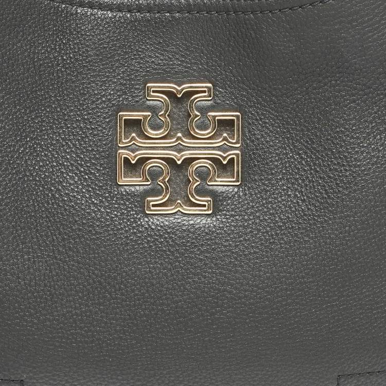 Pre Owned Tory Burch Black Leather Small Britten Slouchy Tote