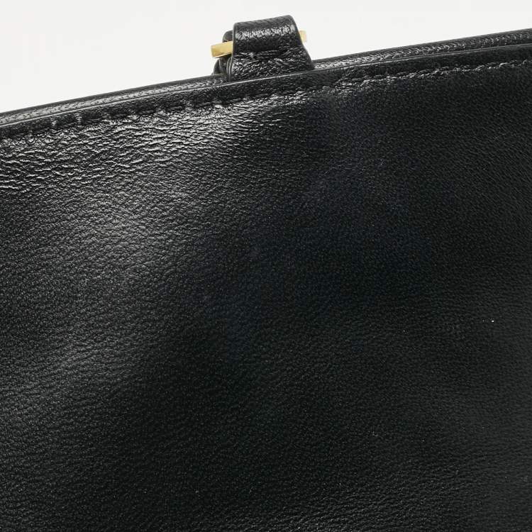 Pre Owned Tory Burch Black Quilted Leather Fleming Tassel Crossbody Bag