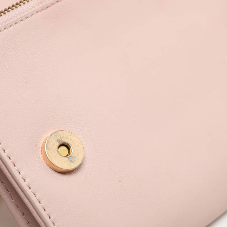 Pre Owned Tory Burch Pink Leather Britten Flap Crossbody Bag