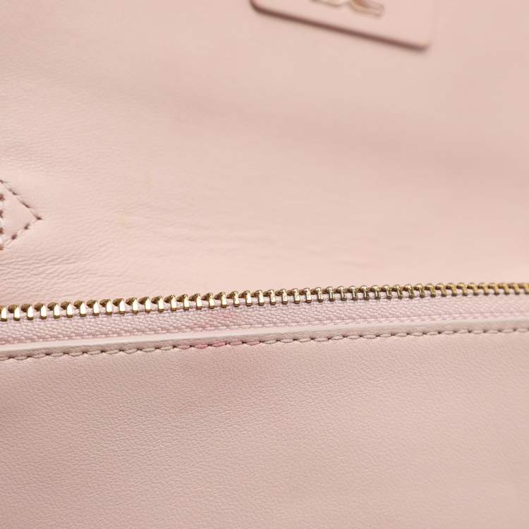 Pre Owned Tory Burch Pink Leather Britten Flap Crossbody Bag