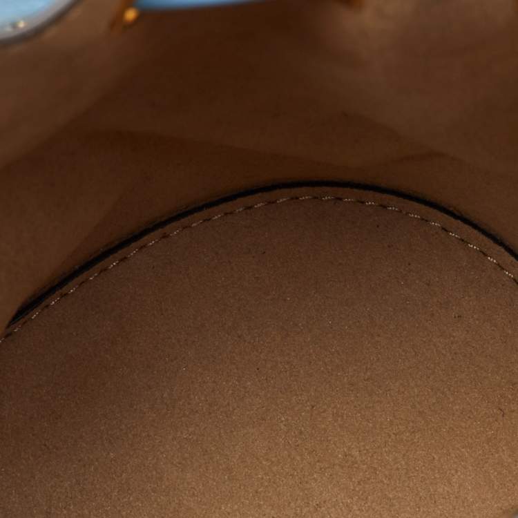 Pre Owned Tory Burch Multicolor Leather Mini T Monogram Bucket Bag