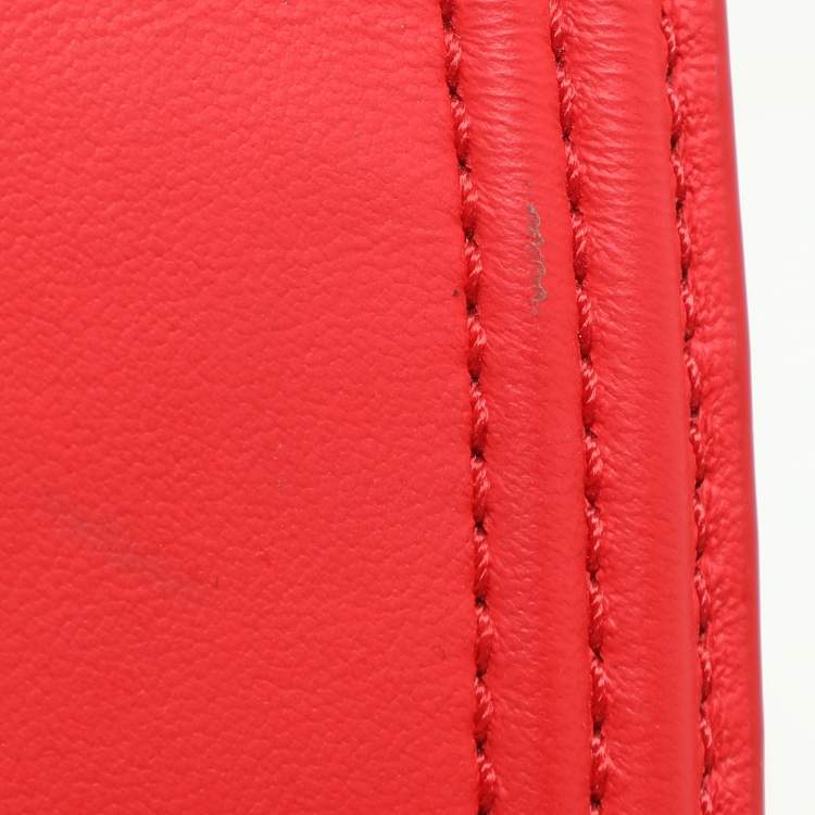 Pre Owned Tory Burch Red Leather Small Fleming Crossbody Bag