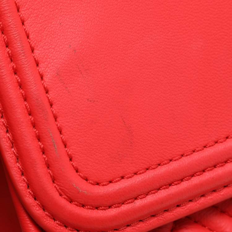 Pre Owned Tory Burch Red Leather Small Fleming Crossbody Bag