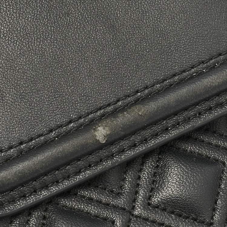 Pre Owned Tory Burch Black Leather Small Fleming Shoulder Bag