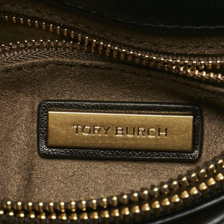 Pre Owned Tory Burch Black Quilted Small Leather Kira Top Handle Bag