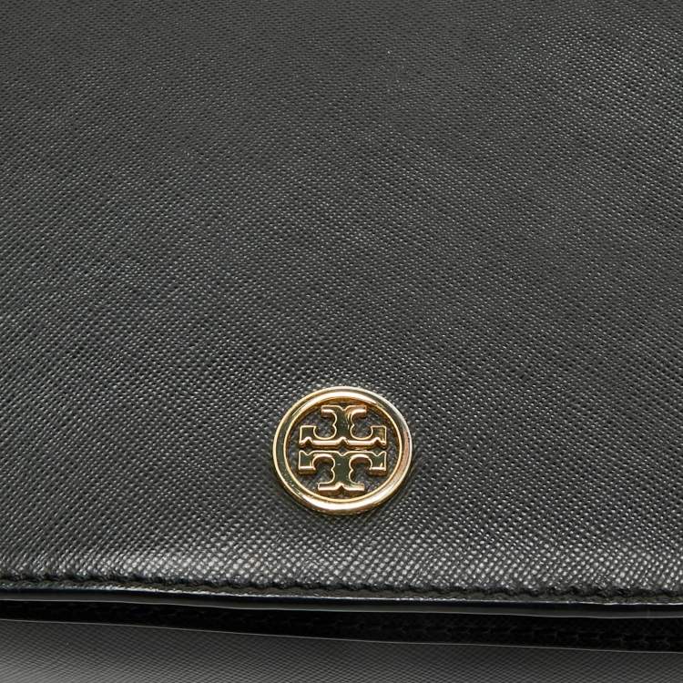 Pre Owned Tory Burch Black Leather Robinson Shoulder Bag