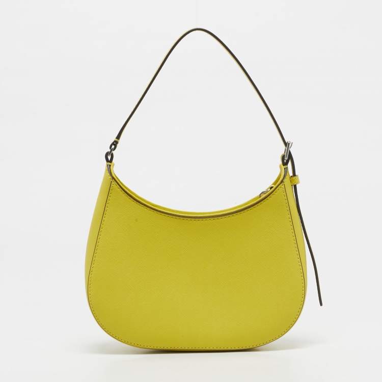 Pre Owned Tory Burch Yellow Leather Emerson Zip Shoulder Bag