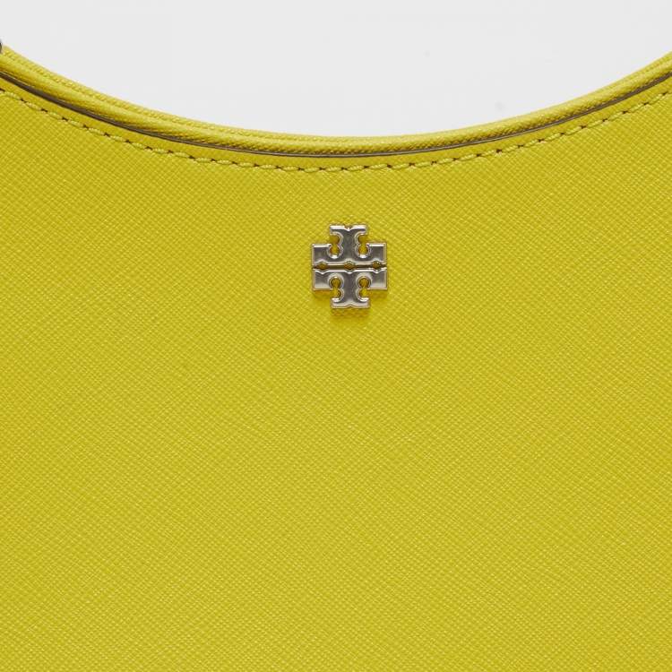 Pre Owned Tory Burch Yellow Leather Emerson Zip Shoulder Bag