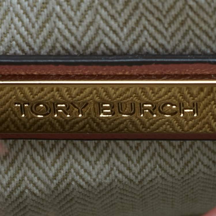 Pre Owned Tory Burch Coral Pink Leather Kira Camera Crossbody Bag