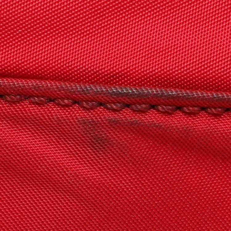 Pre Owned Tory Burch Red Leather and Nylon Tote