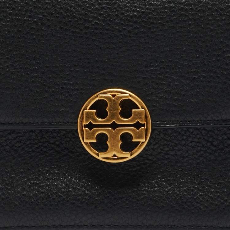 Pre Owned Tory Burch Black Leather Mini Chelsea Chain Shoulder Bag