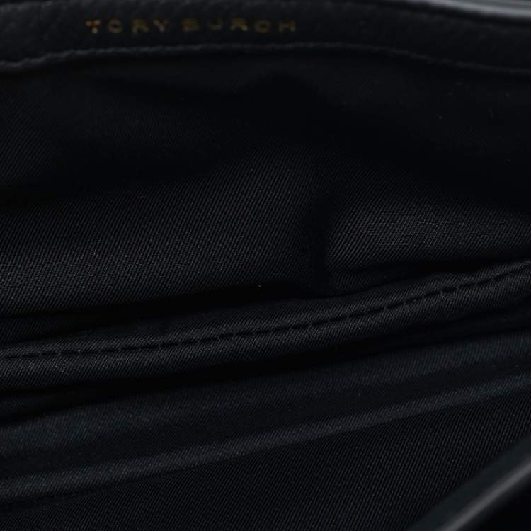 Pre Owned Tory Burch Black Leather Mini Chelsea Chain Shoulder Bag