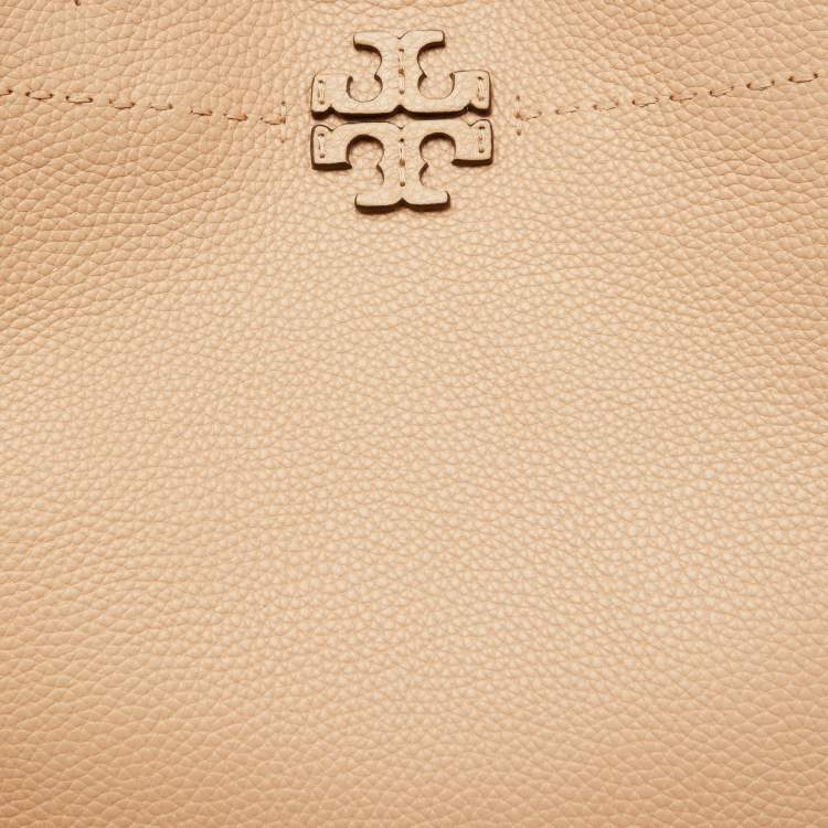 Pre Owned Tory Burch Sand Beige Leather McGraw Carryall Shoulder Bag