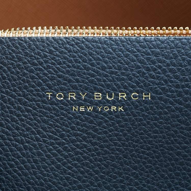 Pre Owned Tory Burch Black Leather Large Triple Compartment Perry Tote