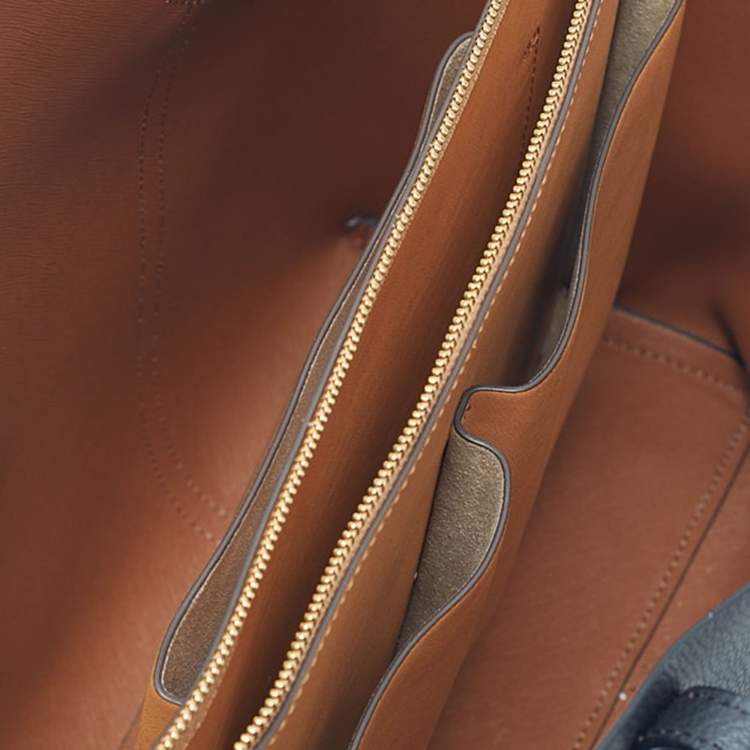 Pre Owned Tory Burch Black Leather Large Triple Compartment Perry Tote