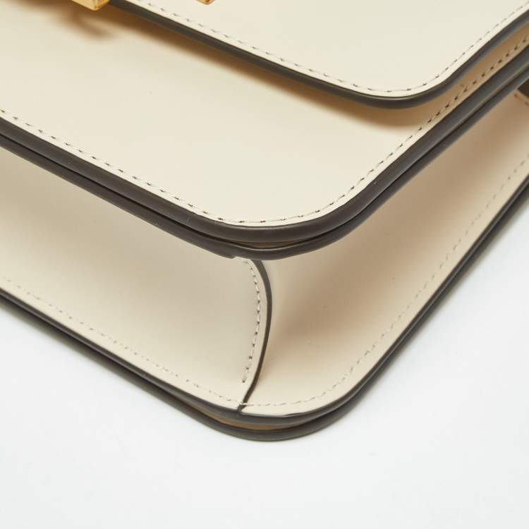 Pre Owned Tory Burch Light Beige Leather Small Eleanor Shoulder Bag