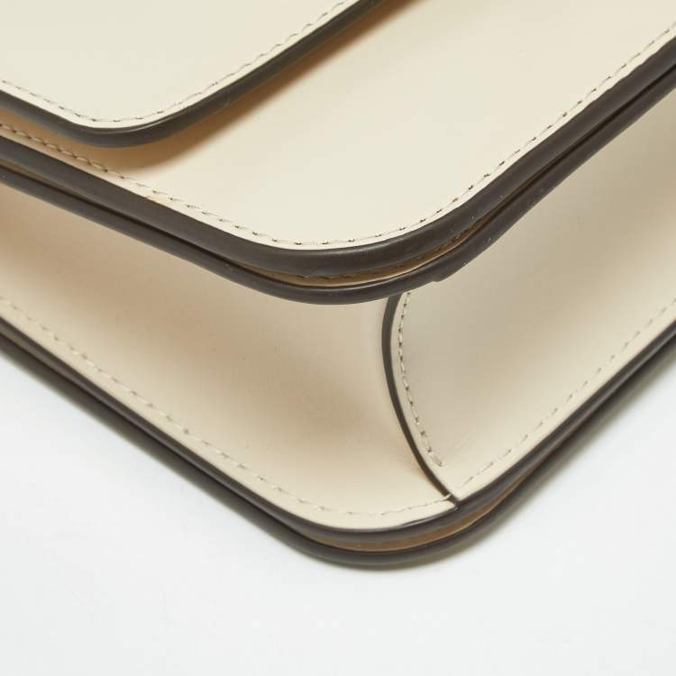 Pre Owned Tory Burch Light Beige Leather Small Eleanor Shoulder Bag