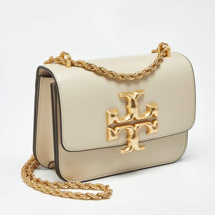 Pre Owned Tory Burch Light Beige Leather Small Eleanor Shoulder Bag