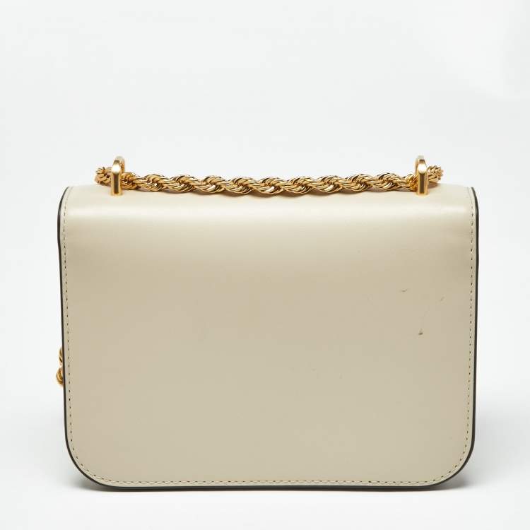 Pre Owned Tory Burch Light Beige Leather Small Eleanor Shoulder Bag