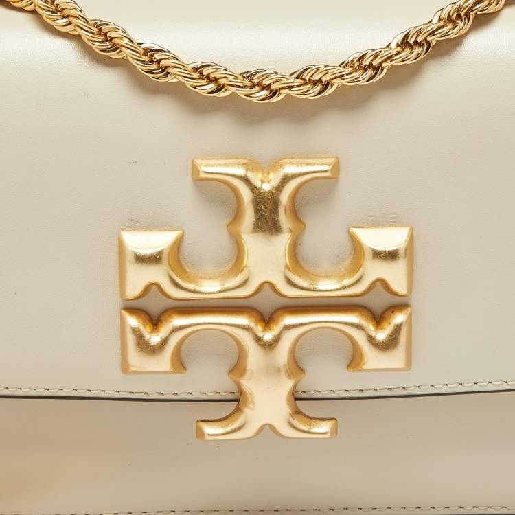 Pre Owned Tory Burch Light Beige Leather Small Eleanor Shoulder Bag