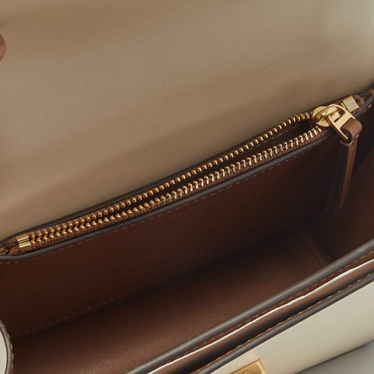 Pre Owned Tory Burch Light Beige Leather Small Eleanor Shoulder Bag