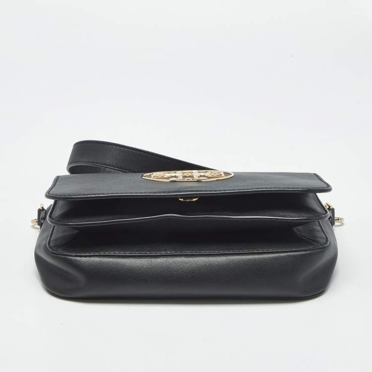 Pre Owned Tory Burch Black Leather Flap Chain Shoulder Bag