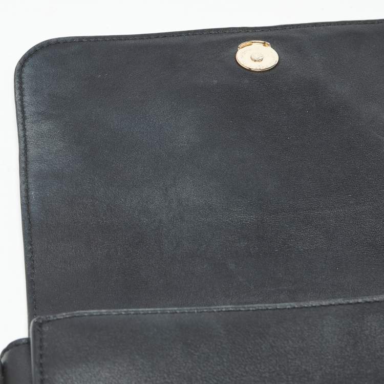 Pre Owned Tory Burch Black Leather Flap Chain Shoulder Bag