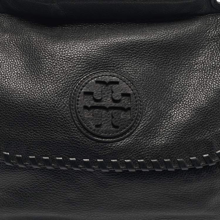Pre Owned Tory Burch Black Leather Chelsea Flap Shoulder Bag