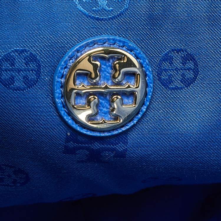Pre Owned Tory Burch Blue Leather Roslyn Tote