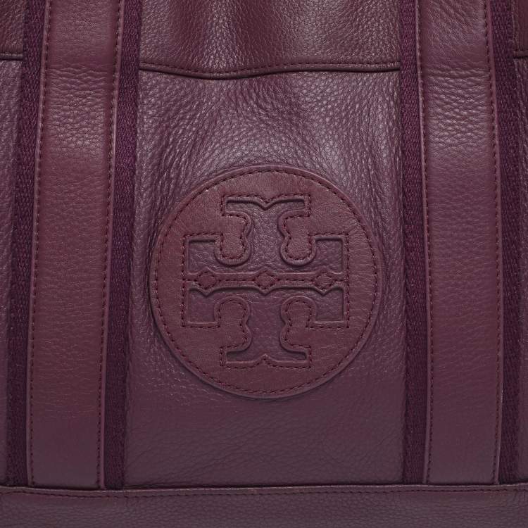 Pre Owned Tory Burch Purple Leather Tote