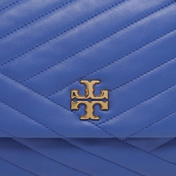 Pre Owned Tory Burch Blue Leather Kira Shoulder Bag