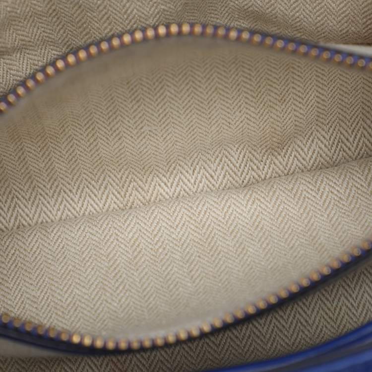 Pre Owned Tory Burch Blue Leather Kira Shoulder Bag