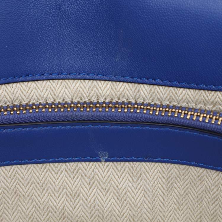 Pre Owned Tory Burch Blue Leather Kira Shoulder Bag