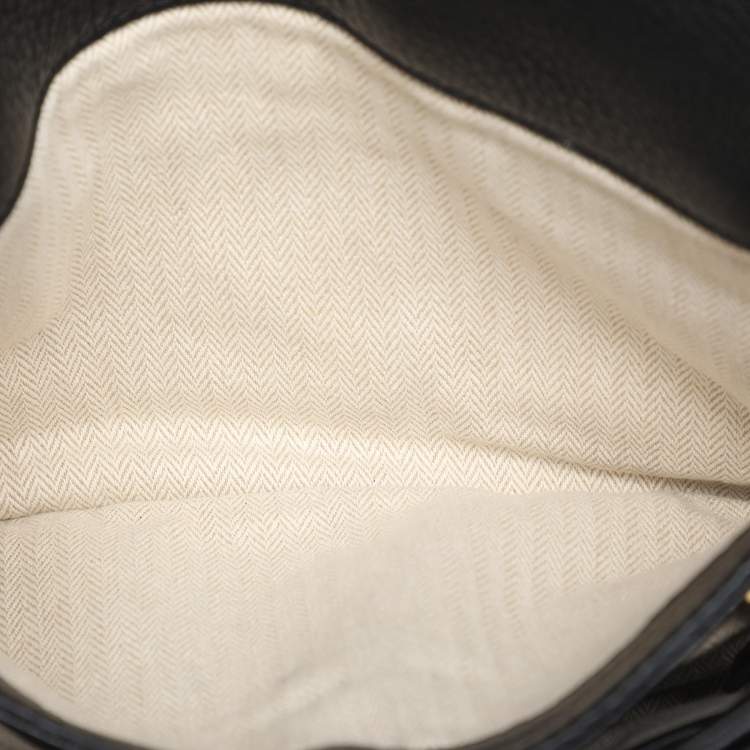 Pre Owned Tory Burch Black Leather and Suede Kira Shoulder Bag 