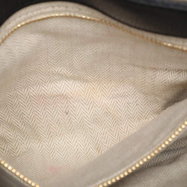 Pre Owned Tory Burch Black Leather and Suede Kira Shoulder Bag 