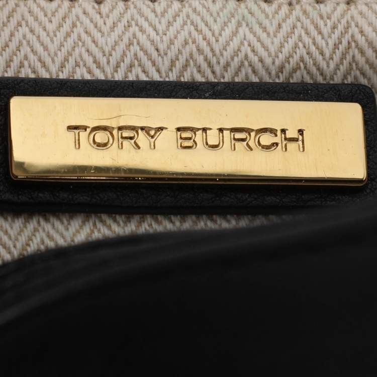 Pre Owned Tory Burch Black Leather and Suede Kira Shoulder Bag 
