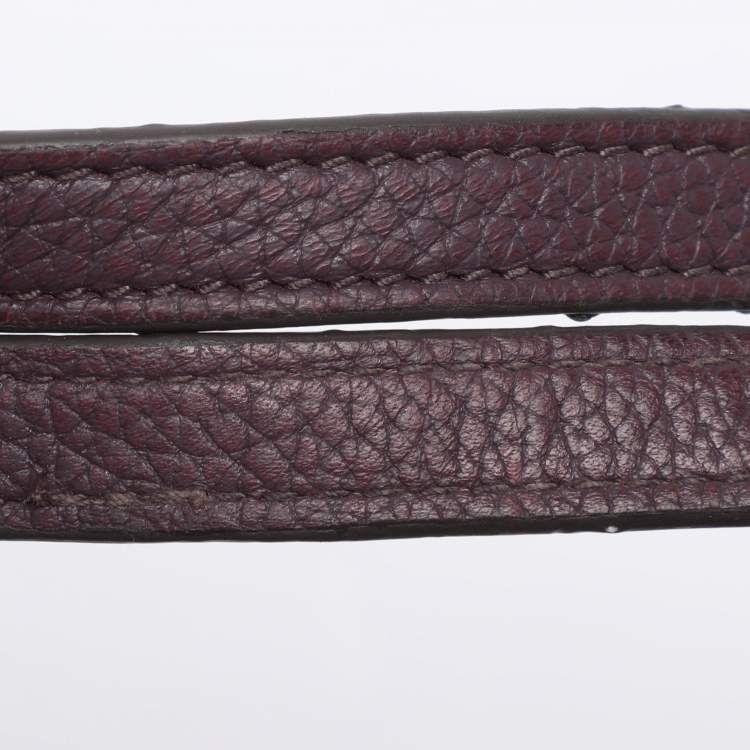 Pre Owned Tory Burch Purple Leather Small Britten Chain Tote